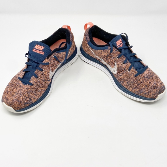 NIKE | Flyknit Lunar 1 Orange Navy 7.5 Athletic - Picture 10 of 13